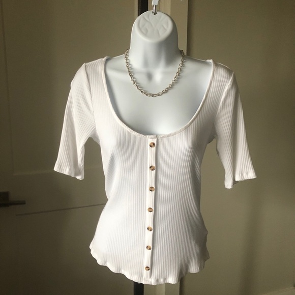 H&M Ribbed White Blouse - Picture 4 of 7